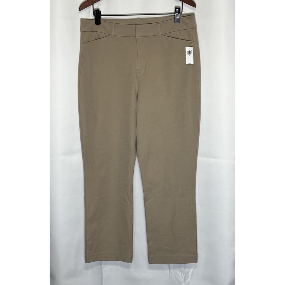 Old Navy 14 Khaki Pixie Straight High Rise Secret Smooth Pockets Pants Trousers